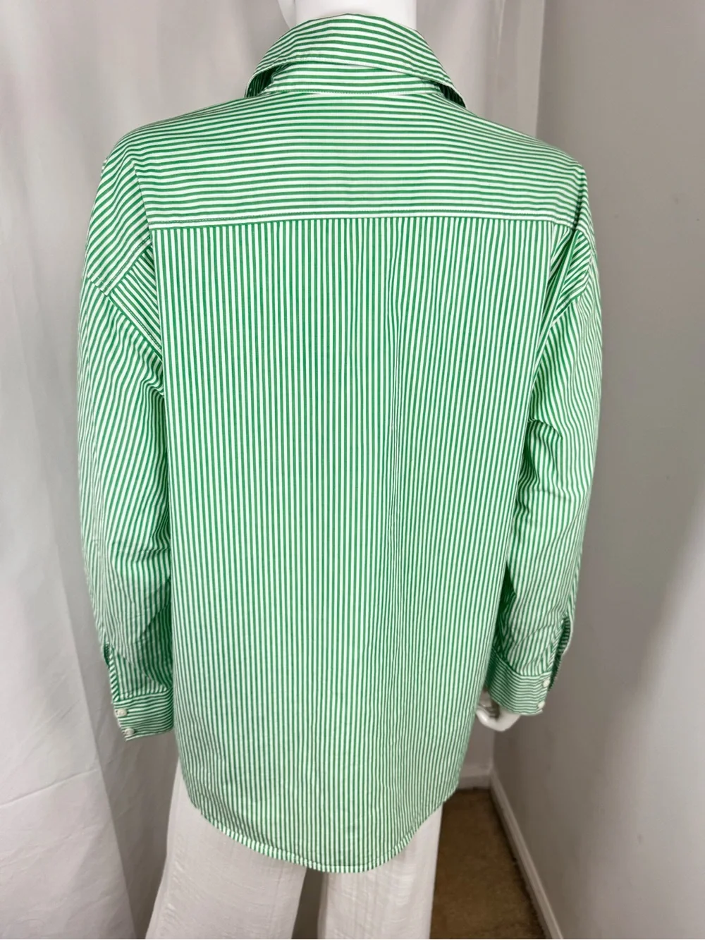 Favorite Daughter The Door’s Always Open Ex-Boyfriend Shirt Green Stripe S - Picture 9 of 11